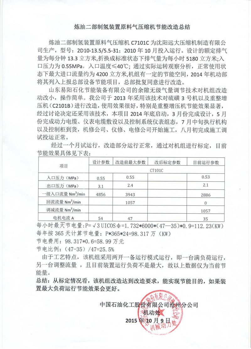 中国石化沧州分公司C7101C余隙无级气量调节系统使用报告20151009.jpg